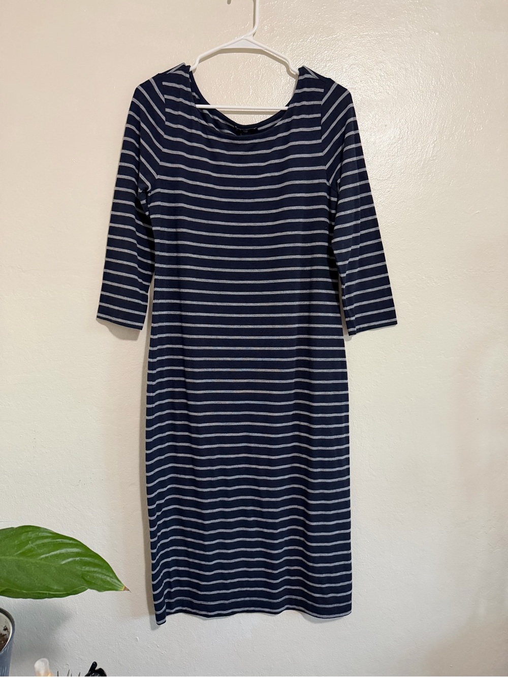 Gap Navy & Gray Striped Midi Dress